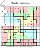 Gebiets Dodecadoku, 12x12 Puzzle zu drucken.
