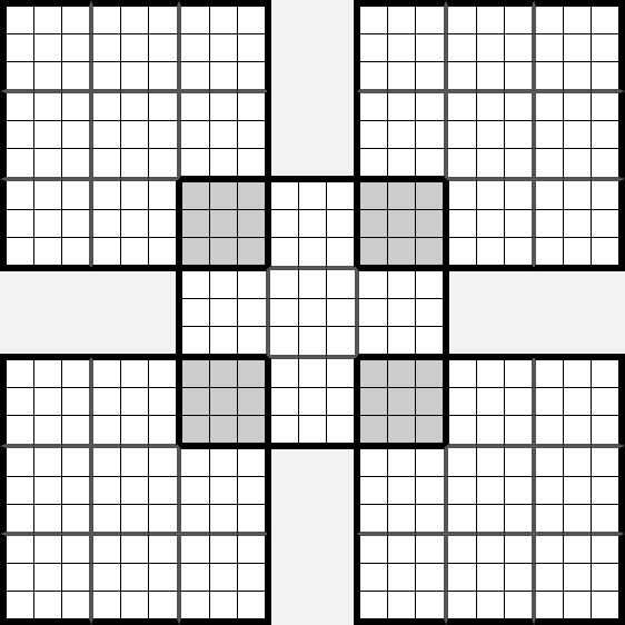 A free samurai sudoku puzzle to play online.
