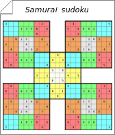 Samurai Sudoku puzzles to play.